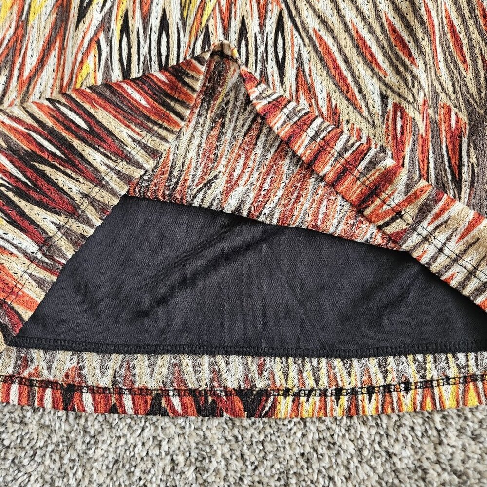 Yk2 Mini Skirt Sheer Abstract Hippie 70s Sz Large Festival Boho Fairycore retro - Picture 8 of 8